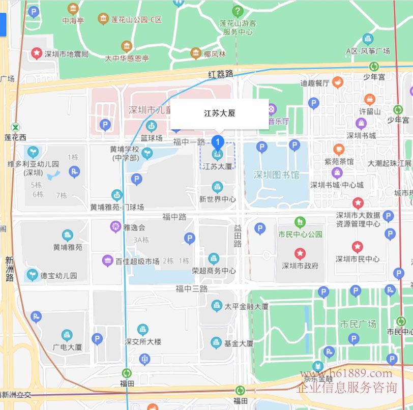 ?????福田區(qū) 江蘇大廈 深圳證券交易所+福田地鐵站+廣深港高鐵福田站 出租 出售 交通位置 圖片