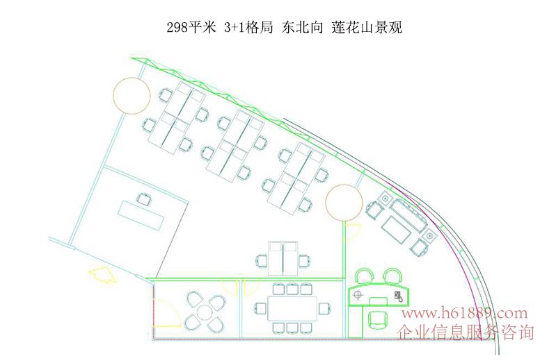 面積:298㎡ 看山景 3+1格局 東北向