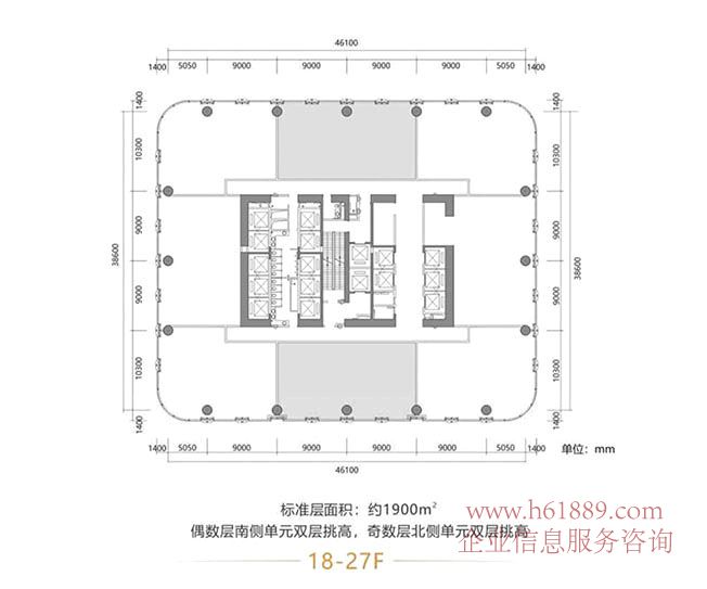 博今國際【博今商務廣場】A座 18到27層 戶型圖片