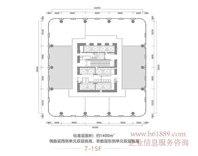 博今國際【博今商務廣場】B座 7到15層 戶型圖片