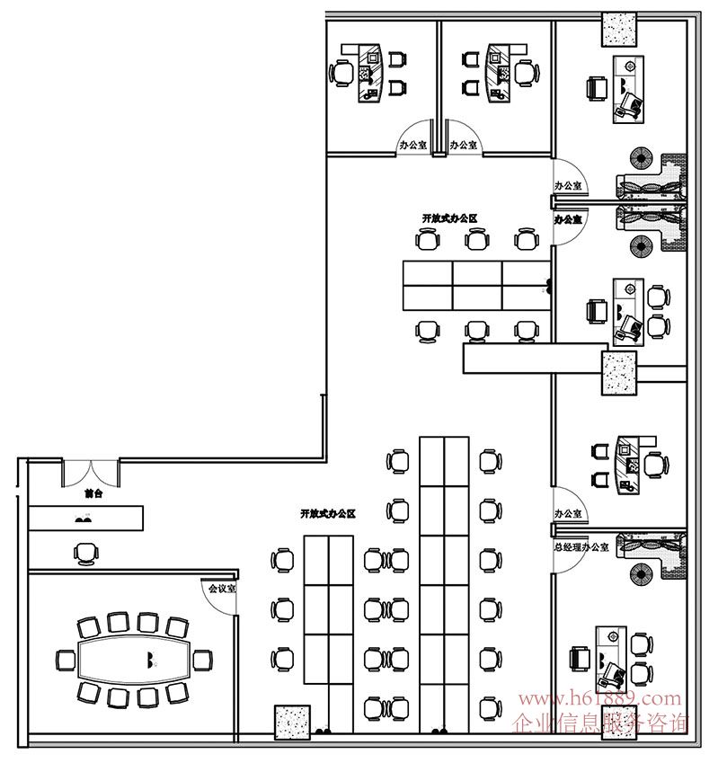 鳳凰大廈 豪華裝修 全辦公家私 崗廈北地鐵站【深圳之眼】2A口 2B口 市民中心地鐵站 A出口 出租 戶型圖片