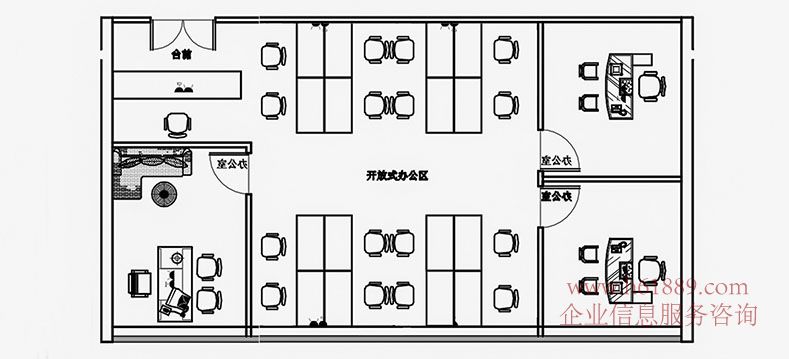 鳳凰大廈 豪華裝修 全辦公家私 市民中心地鐵站A出口 崗廈北地鐵站【深圳之眼】2A出口/2B出口 出租 戶型圖