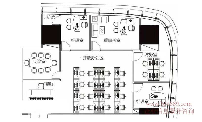 京基濱河【京基濱河時(shí)代大廈】地鐵9號(hào)線【梅林線】下沙站B出口 豪華裝修 全辦公家私 戶型圖片